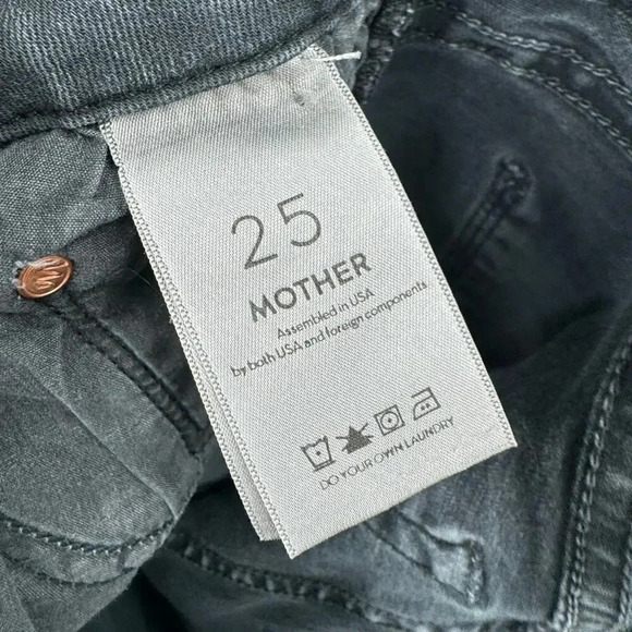 MOTHER The looket ankle fray faded black jeans B201 - Picture 5 of 6